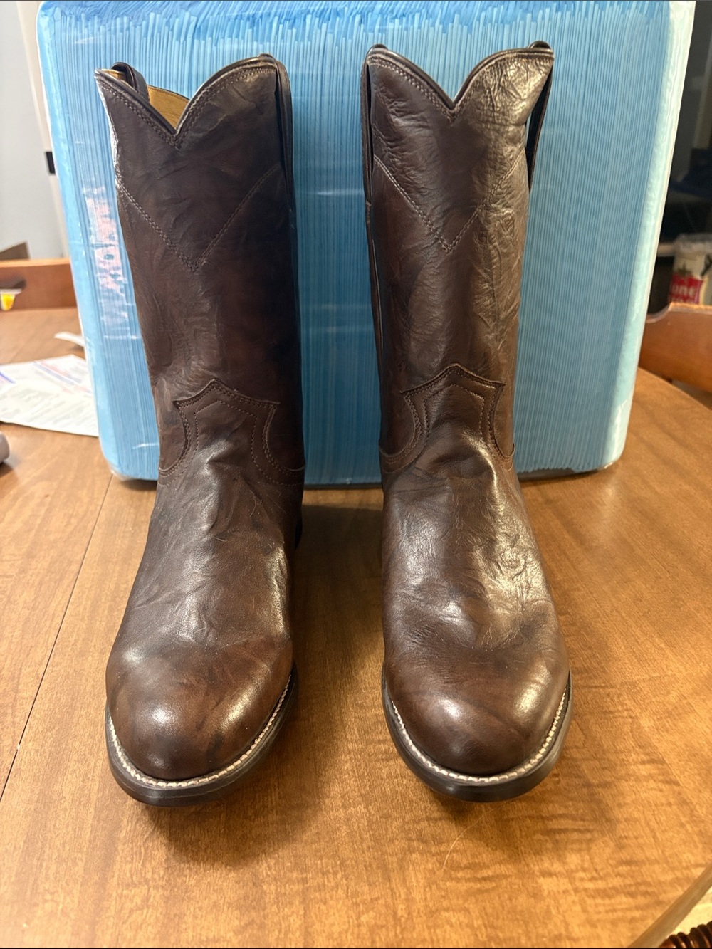Justin Boots Brown Leather Western Cowboy Boots